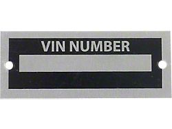 Blank VIN Number Plate