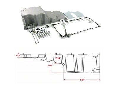 BluePrint Engines LS Swap Low Profile Rear Sump Oil Pan Kit; Natural (Universal; Some Adaptation May Be Required)