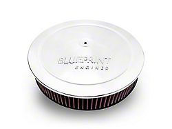 BluePrint Engines 14-Inch Air Cleaner with Flat Base; Chrome (Universal; Some Adaptation May Be Required)