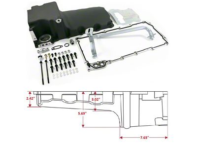 BluePrint Engines LS Swap Rear Sump Oil Pan Kit; Black (Universal; Some Adaptation May Be Required)