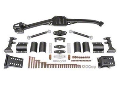 BMR Body Mount Watts Link with Adjustable Axle Clamps; Rod End; Black Hammertone (82-92 Camaro)