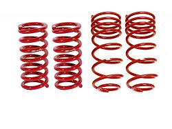 BMR Front and Rear Lowering Springs; Red (82-92 Camaro)