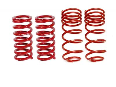 BMR Front and Rear Lowering Springs; Red (82-92 Camaro)