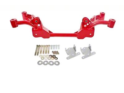 BMR K-Member with Small/Big Block Chevy Motor Mounts; Factory Steering; Red (82-92 Camaro w/o OE Lower Control Arms)