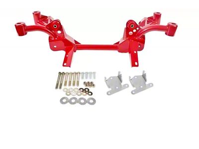 BMR K-Member with Small/Big Block Chevy Motor Mounts; Pinto Rack Mount; Red (82-92 Camaro w/o OE Lower Control Arms)