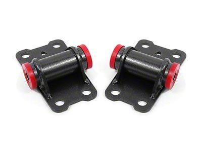 BMR Lower Motor Mount Kit with Polyurethane Bushings; Black Hammertone (82-92 Camaro)