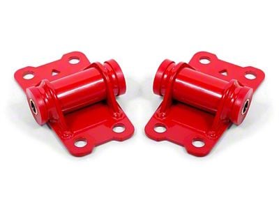 BMR Lower Motor Mount Kit with Polyurethane Bushings; Red (82-92 Camaro)