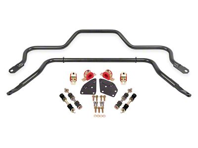 BMR Non-Adjustable Front and Rear Sway Bars; Black Hammertone (82-92 Camaro)