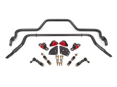 BMR Non-Adjustable Front and Rear Sway Bars; Black Hammertone (82-92 Camaro)