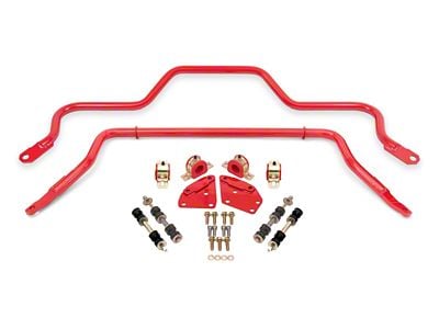 BMR Non-Adjustable Front and Rear Sway Bars; Red (82-92 Camaro)