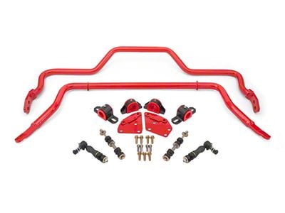 BMR Non-Adjustable Front and Rear Sway Bars; Red (82-92 Camaro)