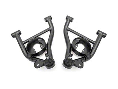 BMR Non-Adjustable Lower Control Arms with Spring Pockets; Delrin Bushings; Black Hammertone (82-92 Camaro)