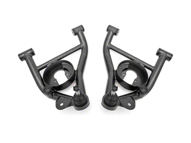 BMR Non-Adjustable Lower Control Arms with Spring Pockets; Delrin Bushings; Black Hammertone (82-92 Camaro)