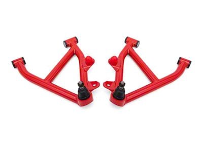 BMR Non-Adjustable Lower Control Arms without Spring Pockets; Delrin Bushings; Red (82-92 Camaro w/ Coil-Overs)
