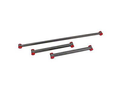 BMR Non-Adjustable Rear Lower Control Arms and Panhard Bar; Black Hammertone (82-92 Camaro)