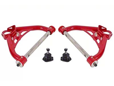 BMR Non-Adjustable Upper Control Arms; Polyurethane Bushings; Red (70-81 Camaro)