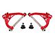 BMR Non-Adjustable Upper Control Arms with Standard Ball Joints; Delrin Bushings; Red (70-81 Camaro)