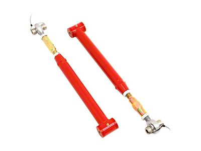 BMR On-Car Adjustable DOM Rear Lower Control Arms; Polyurethane/Rod End Combo; Red (82-92 Camaro)