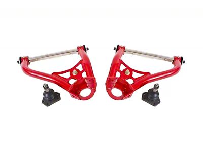 BMR Pro-Touring Non-Adjustable Lower Control Arms with Tall Ball Joints; Delrin Bushings; Red (67-69 Camaro)