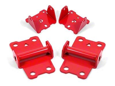 BMR Solid Upper and Lower Motor Mount Kit; Red (82-92 Camaro)