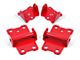 BMR Solid Upper and Lower Motor Mount Kit; Red (82-92 Camaro)