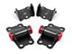 BMR Upper and Lower Motor Mount Kit with Polyurethane Bushings; Black Hammertone (82-92 Camaro)