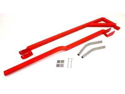 BMR Weld-On Boxed Subframe Connectors; Outside Frame Exhaust; Red (82-92 Camaro)