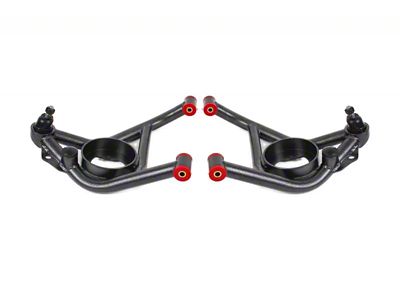 BMR Non-Adjustable Lower Control Arms; Polyurethane Bushings; Black Hammertone (70-81 Firebird)