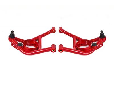 BMR Non-Adjustable Lower Control Arms; Polyurethane Bushings; Red (70-81 Firebird)