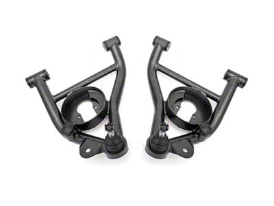 BMR Non-Adjustable Lower Control Arms with Spring Pockets; Delrin Bushings; Black Hammertone (82-92 Firebird)