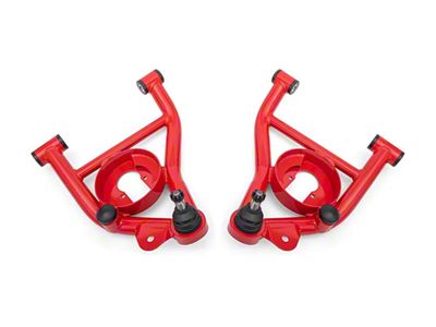 BMR Non-Adjustable Lower Control Arms with Spring Pockets; Delrin Bushings; Red (82-92 Firebird)