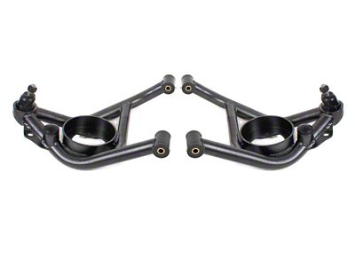 BMR Non-Adjustable Lower Control Arms with Standard Ball Joints; Delrin Bushings; Black Hammertone (70-81 Firebird)