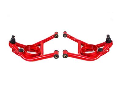 BMR Non-Adjustable Lower Control Arms with Standard Ball Joints; Delrin Bushings; Red (70-81 Firebird)