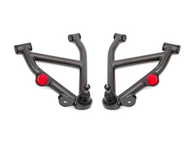 BMR Non-Adjustable Lower Control Arms without Spring Pockets; Delrin Bushings; Black Hammertone (82-92 Firebird w/ Coil-Overs)