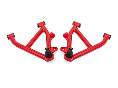 BMR Non-Adjustable Lower Control Arms without Spring Pockets; Delrin Bushings; Red (82-92 Firebird w/ Coil-Overs)