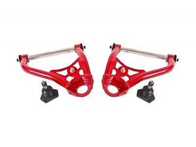 BMR Pro-Touring Non-Adjustable Lower Control Arms with Tall Ball Joints; Delrin Bushings; Red (67-69 Firebird)