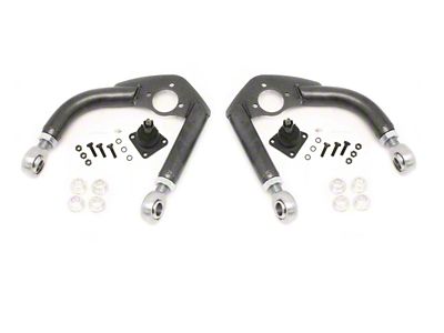 BMR Adjustable DOM Front Upper Control A-Arms; Rod Ends; Black Hammertone (93-02 Firebird)