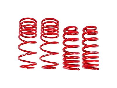 BMR Front and Rear Lowering Springs; Handling Version; Red (93-02 Firebird)