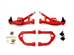 BMR Front Upper and Lower A-Arms; Red (93-02 Firebird)