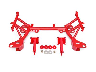 BMR K-Member with LS1 Motor Mounts; Pinto Rack Mount; Red (98-02 5.7L Firebird w/ Low Mount Turbocharger)