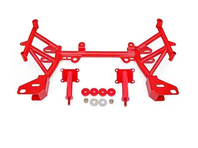 BMR K-Member with LS1 Motor Mounts; Standard Rack Mount; Red (98-02 5.7L Firebird w/ Low Mount Turbocharger)