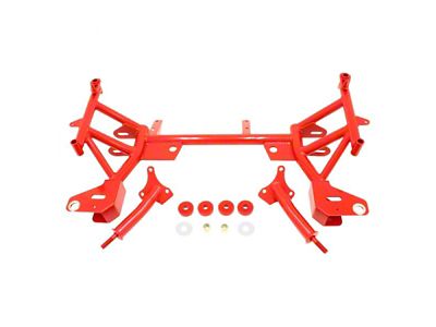 BMR K-Member with Small/Big Block Chevy Motor Mounts; Pinto Rack Mount; Red (93-02 Firebird)