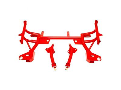 BMR K-Member with Small/Big Block Chevy Motor Mounts; Pinto Rack Mount; Red (93-02 Firebird w/ Turbocharger)