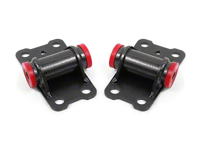 BMR Lower Motor Mount Kit with Polyurethane Bushings; Black Hammertone (82-92 Firebird)