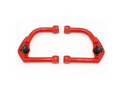 BMR Non-Adjustable DOM Front Upper Control A-Arms; Polyurethane Bushings; Red (93-02 Firebird)