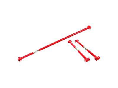 BMR On-Car Adjustable Rear Lower Control Arms and Panhard Bar; Red (82-02 Firebird)