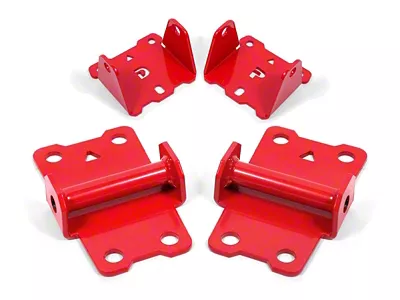 BMR Solid Upper and Lower Motor Mount Kit; Red (82-92 Firebird)