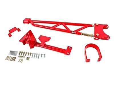 BMR Tunnel Mounted Torque Arm with Driveshaft Safety Loop; Red (93-02 Firebird w/ Stock Exahust)