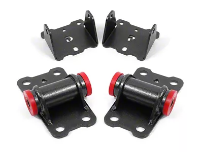 BMR Upper and Lower Motor Mount Kit with Polyurethane Bushings; Black Hammertone (82-92 Firebird)