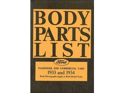 Body Parts List - Ford Passenger & Commercial Cars - 76 Pages